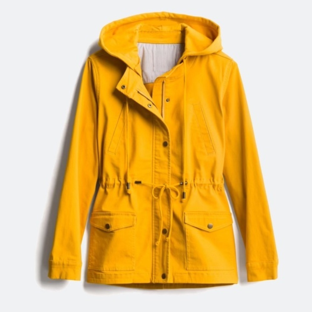Y2K Oasis Style- Lianna Stretch Twill Cargo Jacket - 41 HAWTHORN- Mustard Color-
